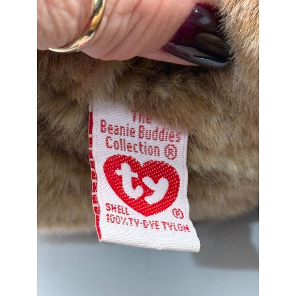 Ty Beanie Buddies 2002 Billionaire Bear With Dollar Sign Green Ribbon 100% Tylon - Picture 2 of 9